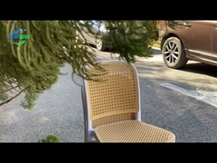 フランス風 ハイバック 食卓 プラスチックラタン シート 黒