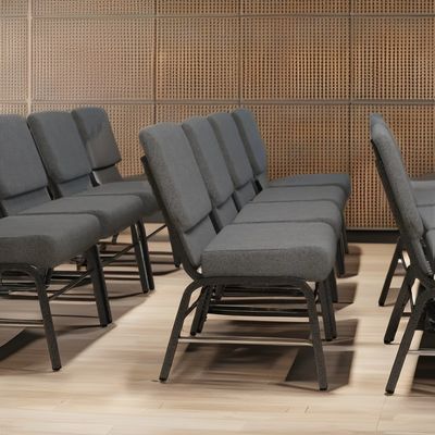 劇場用金属製スタッカブルパッド付き連結モダンチャーチチェア